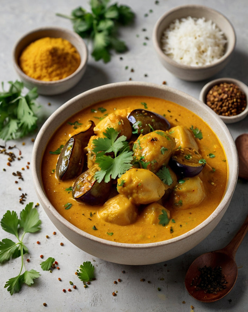 Potato and eggplant curry