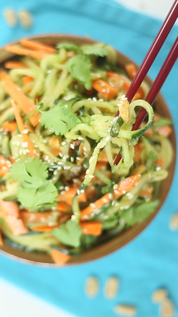 Noodle, carrot and cucumber salad 