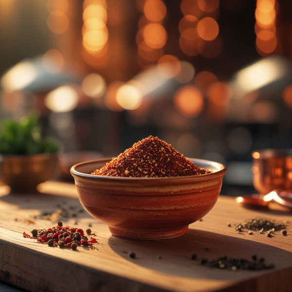 Mezcla de Barbacoa Turca en bowl, especias estilo turco para carnes, pescados y verduras